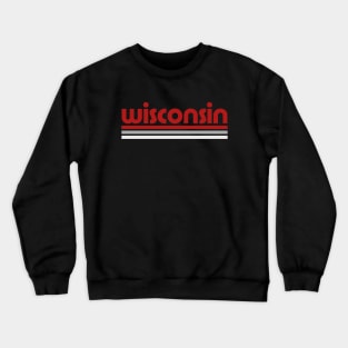 Retro Wisconsin Stripes Crewneck Sweatshirt